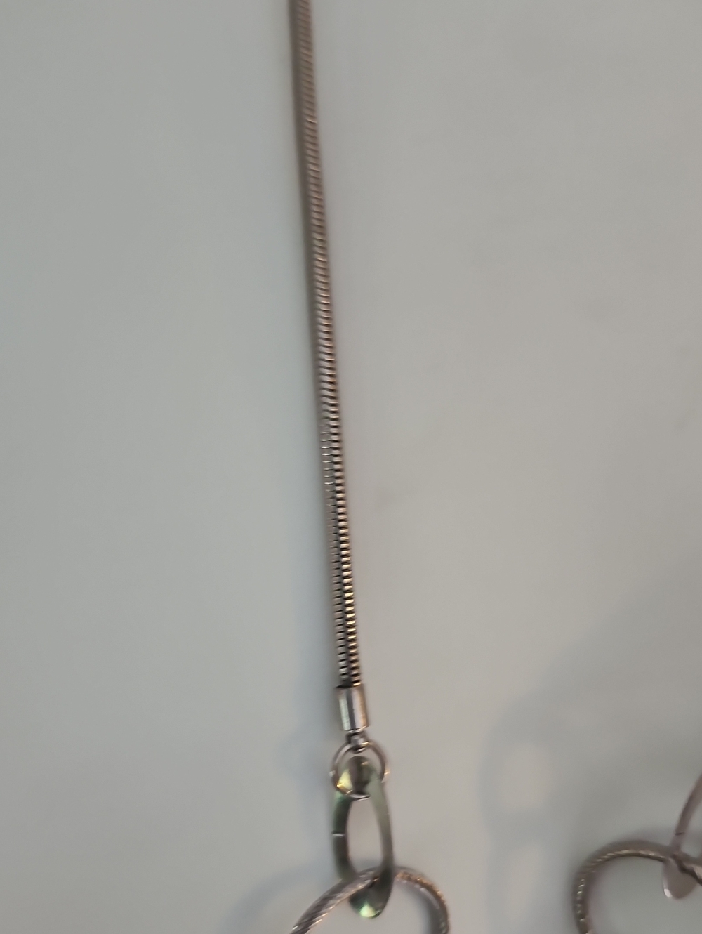 Layered Open Circle Link Necklace - Silver Tone - Picture 8 of 16